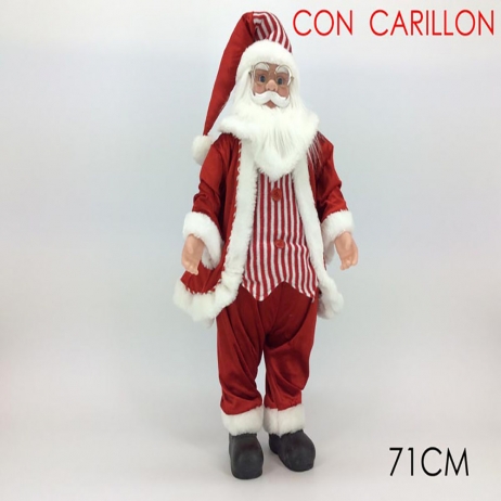 Foto Babbo Natale 94.Emporio Grassi Babbo Natale Con Carillon 71cm Cod 9053